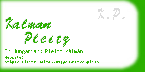 kalman pleitz business card